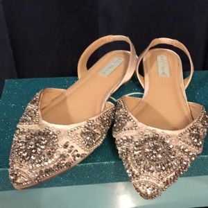 Betsey Johnson beaded slingback shoes